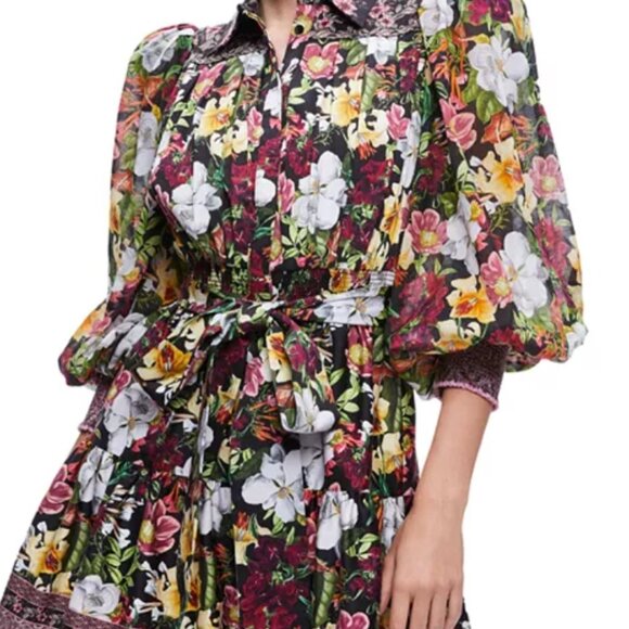 NWT and NWOT Alice + Olivia Tiffie Juniper Floral Black Mini Dress $550 - Picture 1 of 10